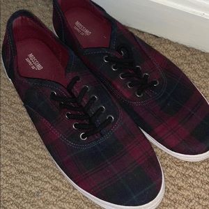 Plaid slip on shoes